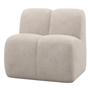 Mojo eetbankje 84 cm met rugleuning ribstof ecru