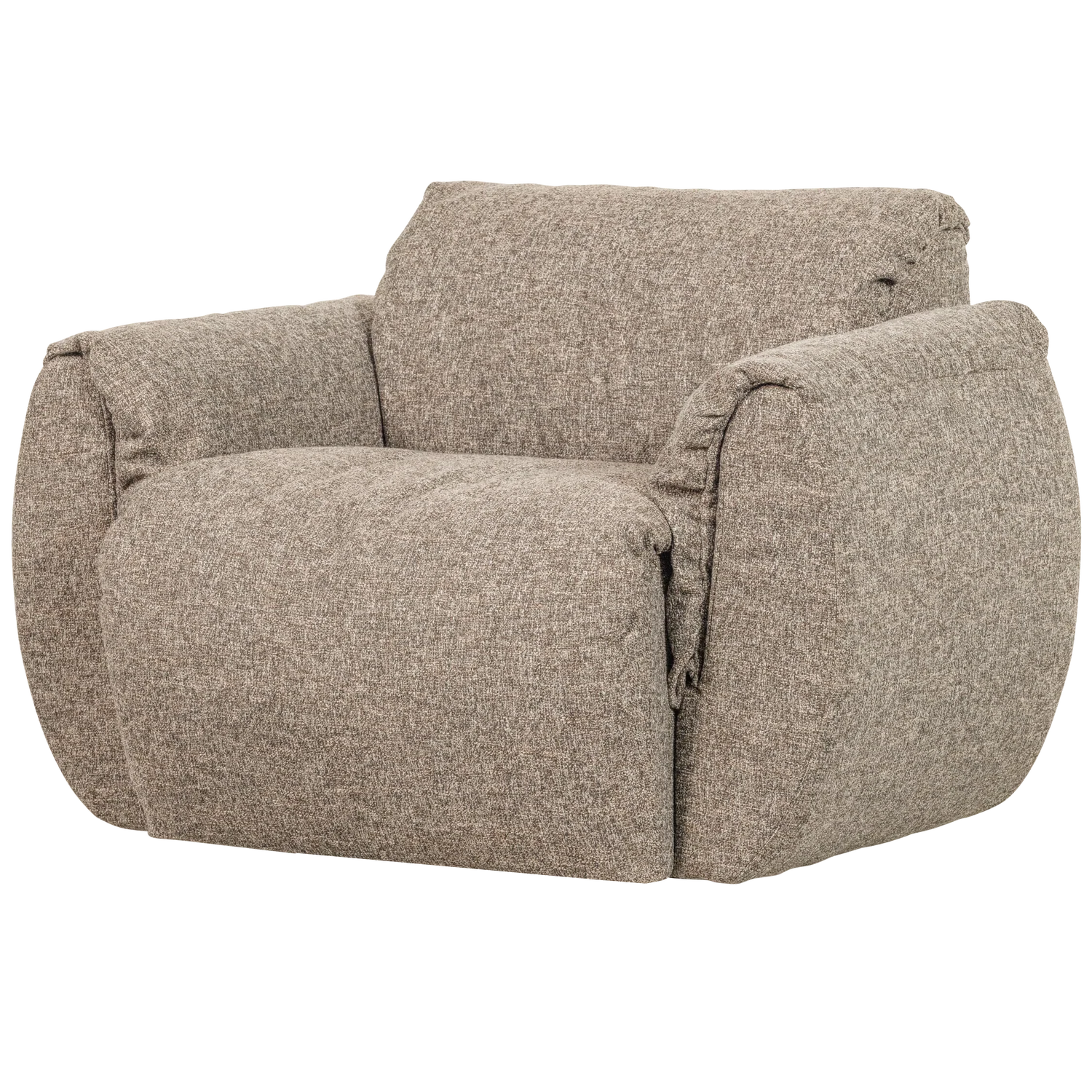 Baggy draaifauteuil geweven stof bruin melange