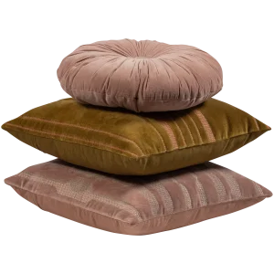 Feis kussens velvet roze/naturel - set van 3