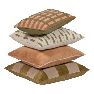 Vola kussens groen/oranje - set van 4