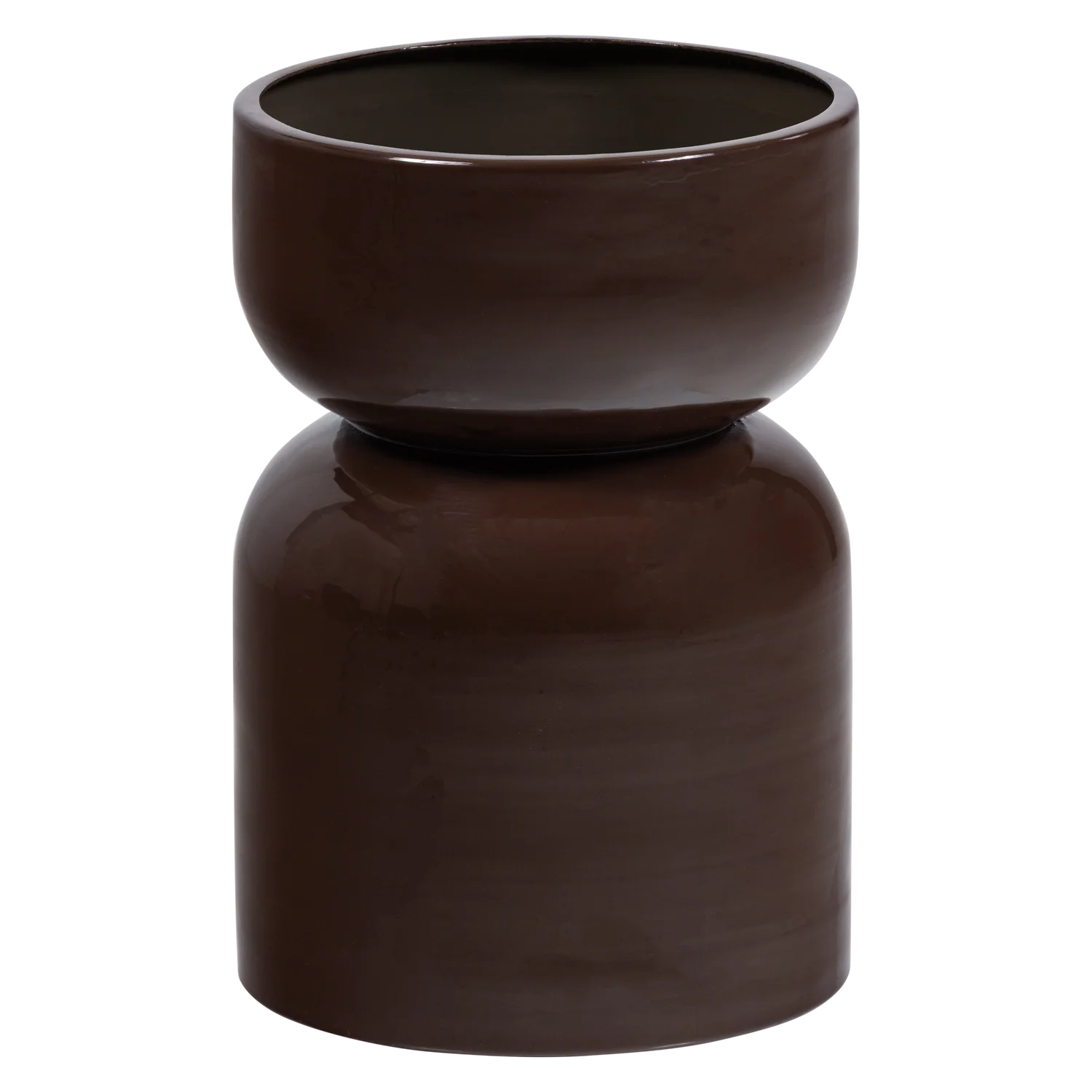 Toval plantenpot laag metaal hoogglans paars/bruin - Afbeelding 5