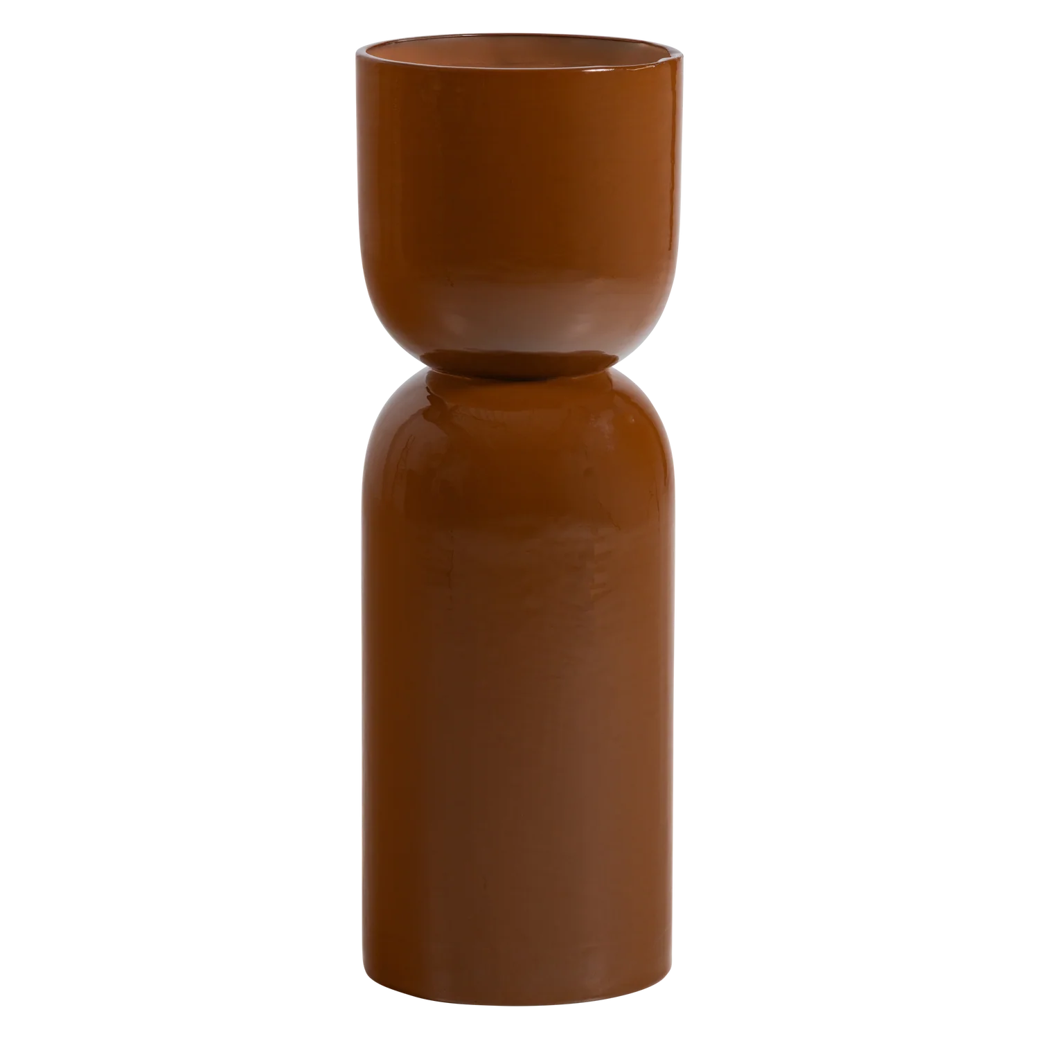 Toval plantenstandaard/pot hoog metaal hoogglans honinggeel - Afbeelding 5