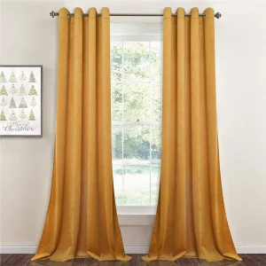 Verduisteringsgordijn van luxe mosterdgeel velours