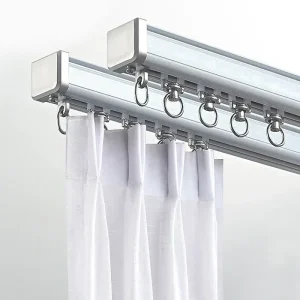 Dubbele aluminium gordijnrail voor plafondmontage